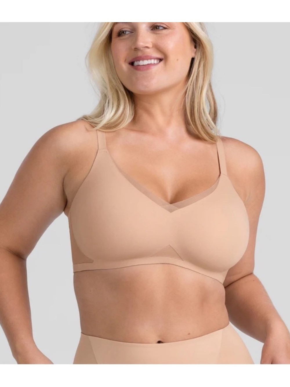 Honeylove Crossover Bra Size 1X Wireless Liftwear Comfortable Nude